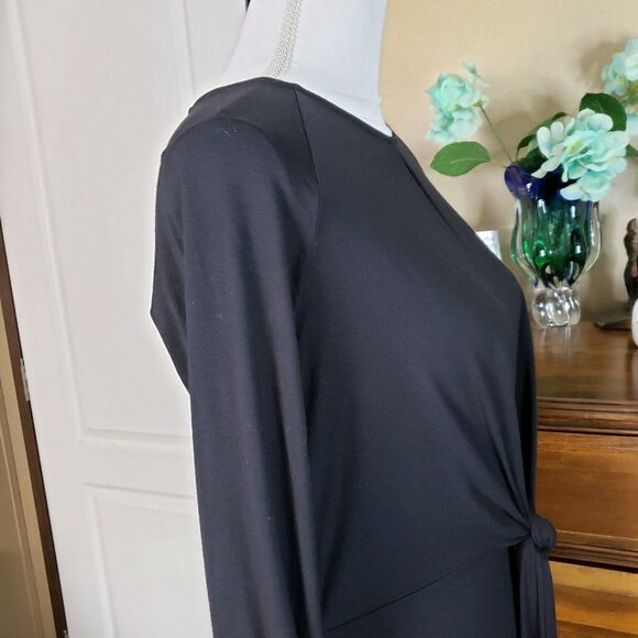 Hallhuber Black Front Knot Crew Neck Top womens S Blouse small Long Sleeve M - Picture 4 of 9